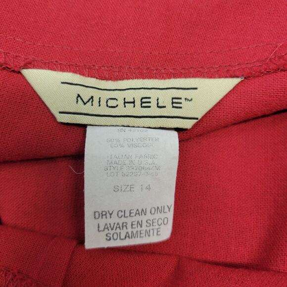 Vintage Michele Maxi Skirt Womens 14 Red Embroidered Stripes Fringe Western Boho - Picture 2 of 11